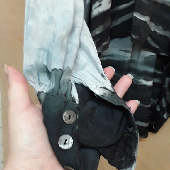 River Sky Grey high low boho tie dye ombre laagenlook tunic top L - Picture 4 of 11